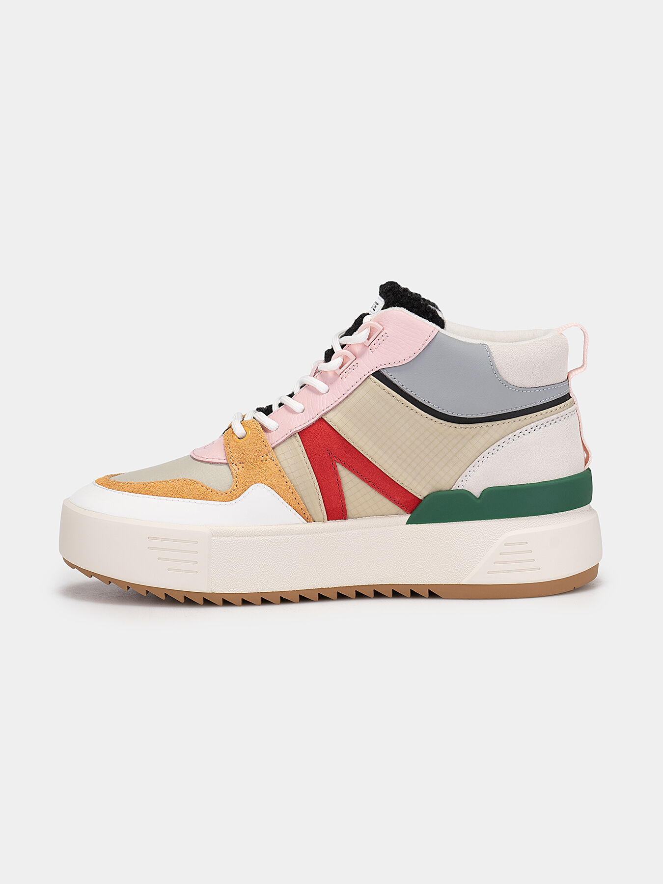 High-top sneakers with colorful inserts brand LACOSTE