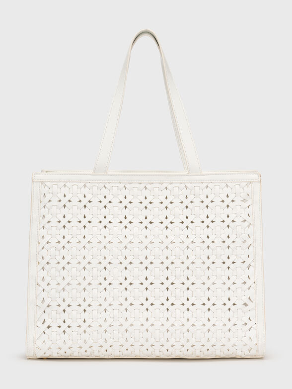Tote bag with woven texture and logo detail - 3