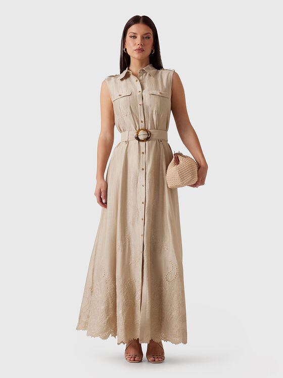 MINDY linen blend maxi dress - 1