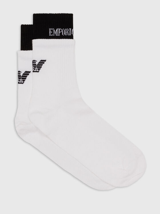 Бели чорапи от памучен бленд  - 1