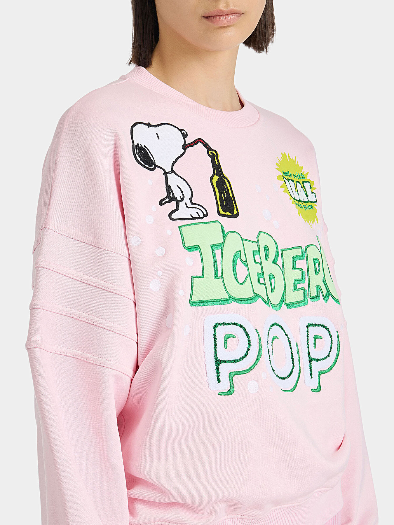 Pink sweatshirt with Peanuts motifs brand ICEBERG — Globalbrandsstore.com/en