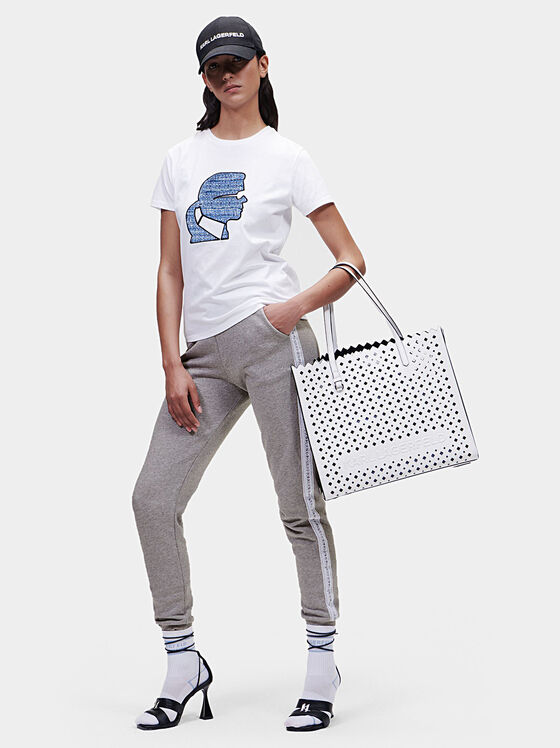 T-shirt with boucle logo detail - 2