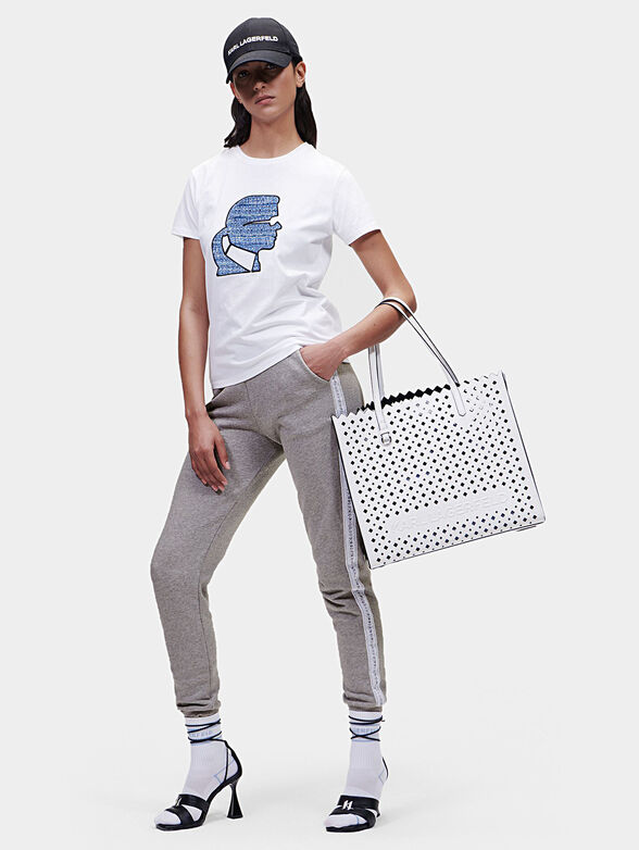 T-shirt with boucle logo detail - 2