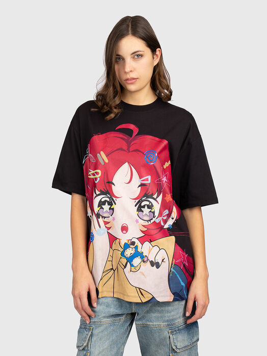 Cotton oversized T-shirt with print