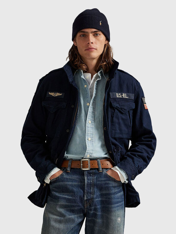 Padded jacket in dark blue - 1