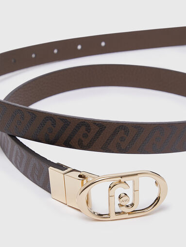 Brown eco leather belt - 4