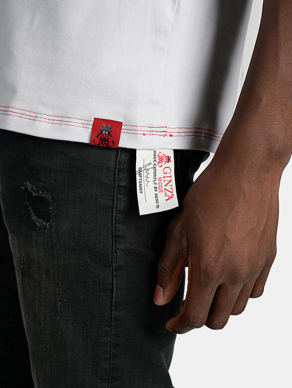White T-shirt with red accents - 6