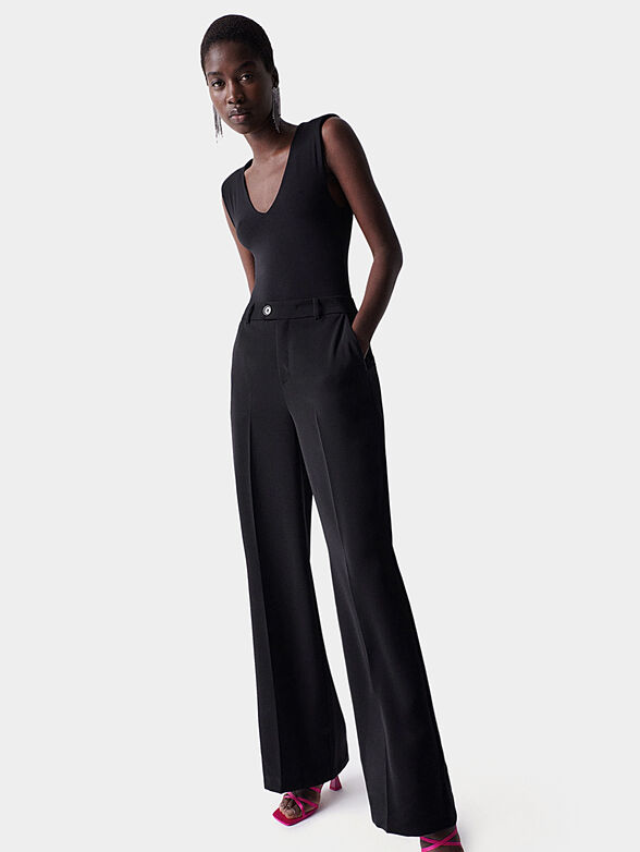 Black flared trousers with high waist - 6