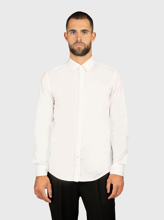 Слим риза от памучен бленд - 1