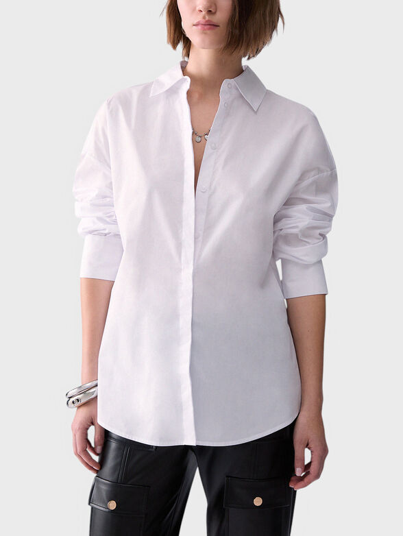 Cotton shirt with a design detail on the back - 1
