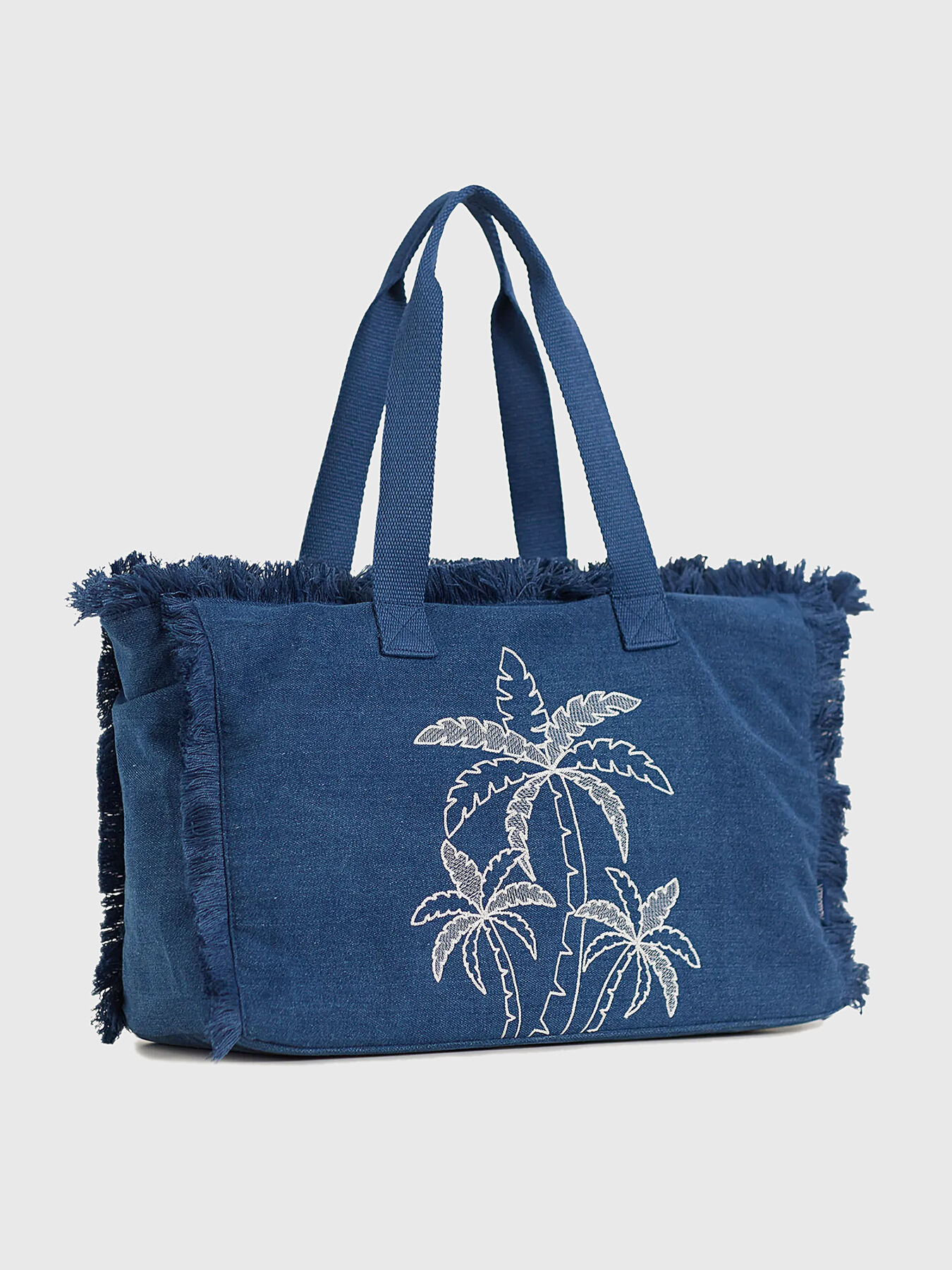 DENIM beach bag with tropical motif brand YAMAMAY Globalbrandsstore en