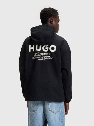 Padded jacket with hood and logo print - 3