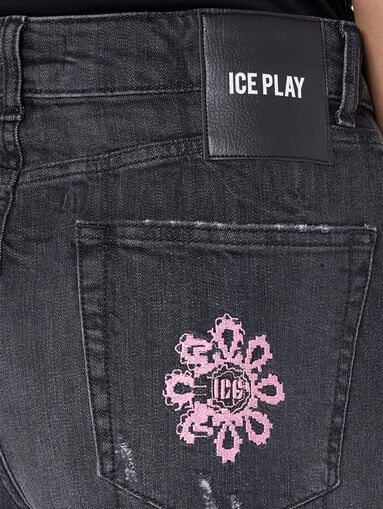 Dark wide leg jean - 4