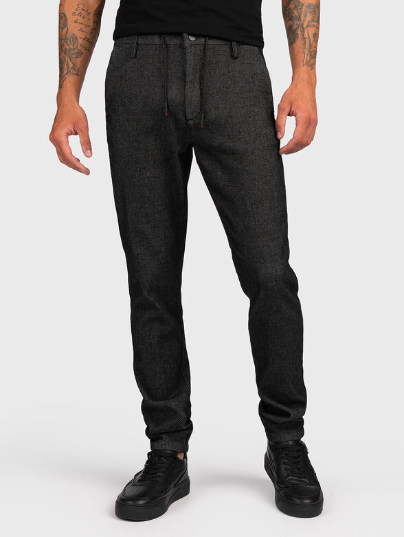 Cotton blend chinos - 1