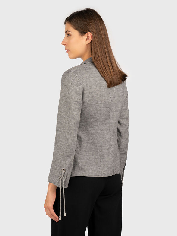 Linen blazer with accent sleeves - 2