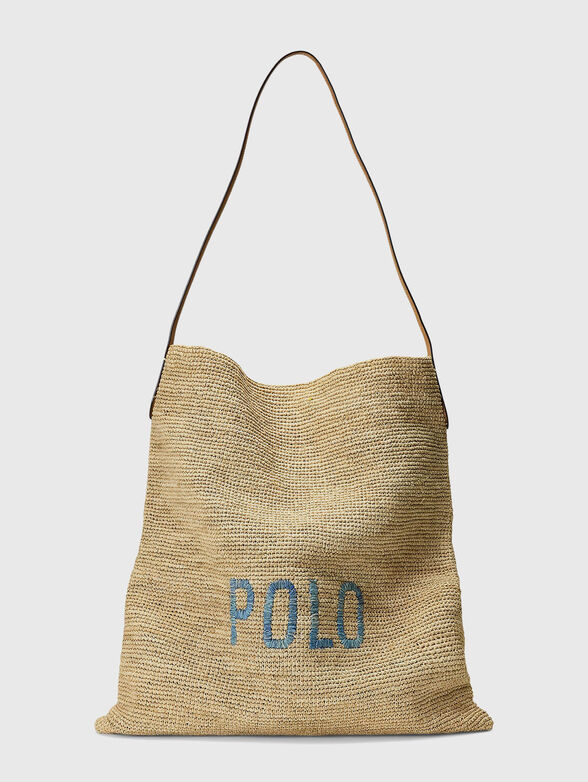 Logo raffia extra-large tote bag - 1