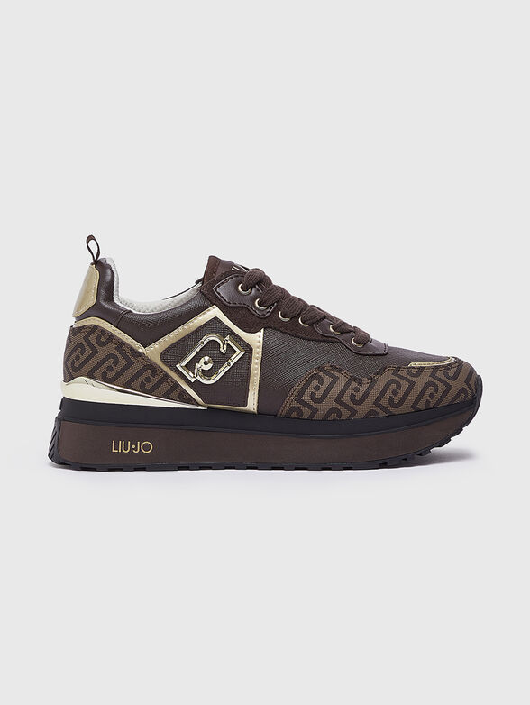 Platform sneakers with monogram logo - 1