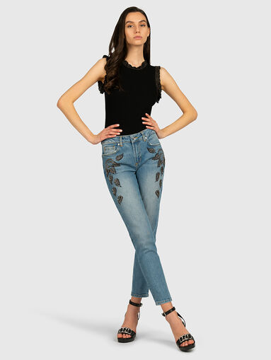 Slim jeans with beads and rhinestones - 5