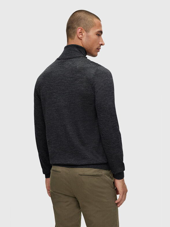 MUSSO-P polo neck slim sweater in gray color - 3