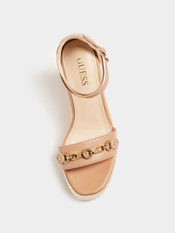WENDY platform sandals in beige color - 4