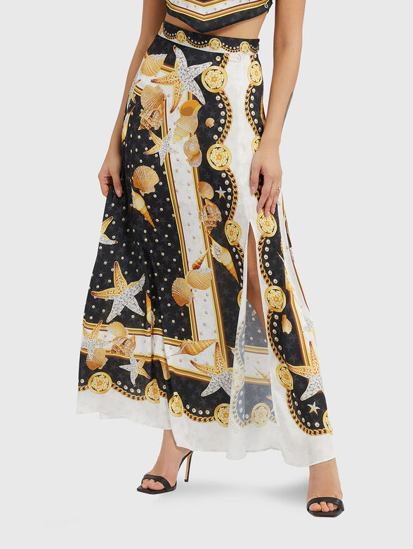 DORA printed satin maxi skirt - 1