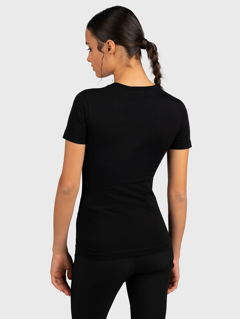 Black T-shirt with maxi logo print - 3