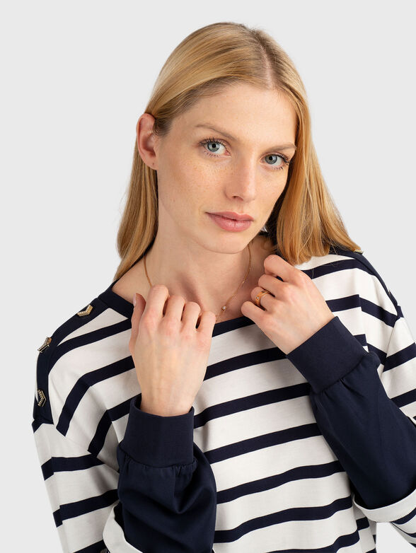 Striped viscose blend sweatshirt - 4
