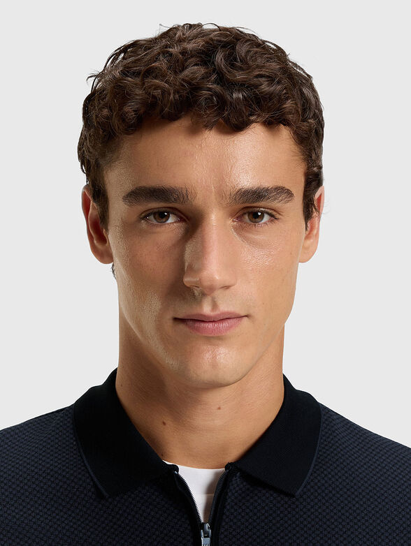 Cotton polo shirt with zip - 4