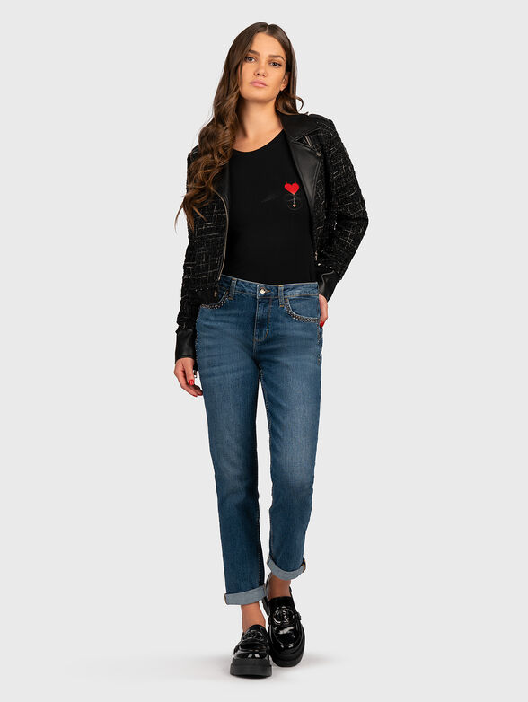 TSL 074 T-shirt in black with contrast print - 3