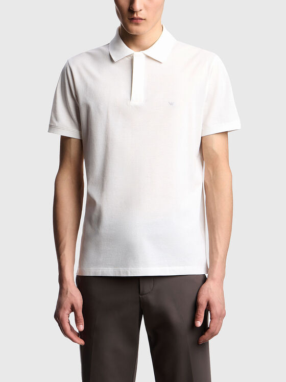 Cotton polo shirt with short sleeves - 1