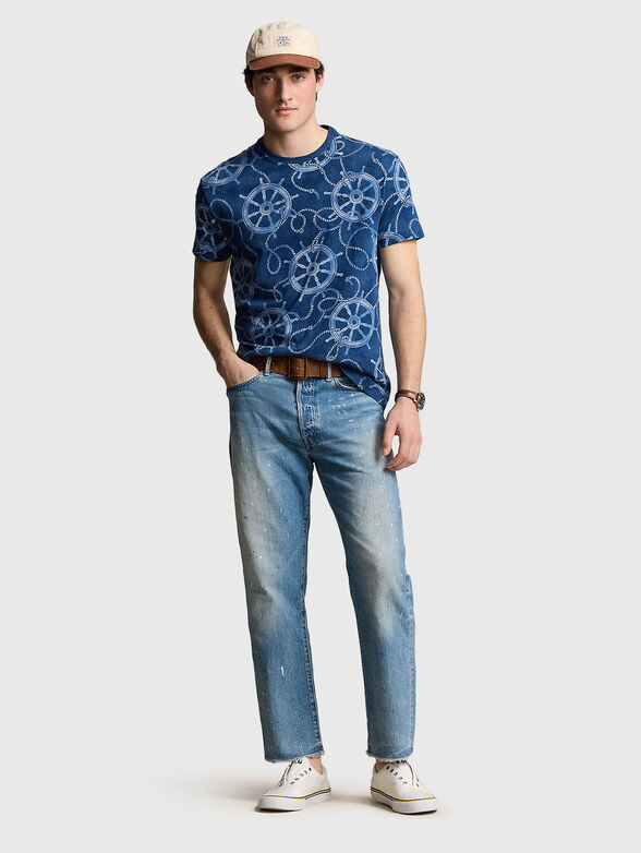 Blue T-shirt with print - 2