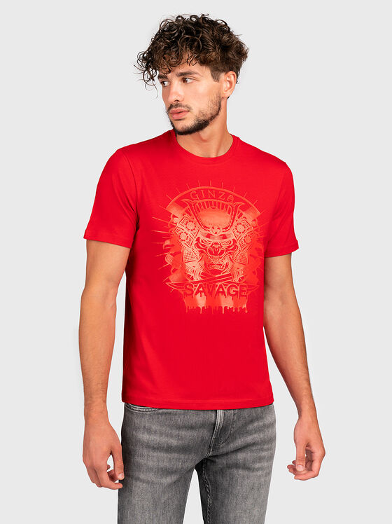 TS152 red T-shirt with print - 1