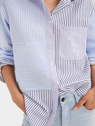 Shirt with patchwork of stripes in multiple colours - 4