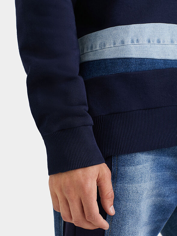 Plush sweatshirt denim patches - 5