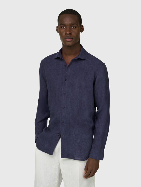 Long-sleeved linen shirt - 1