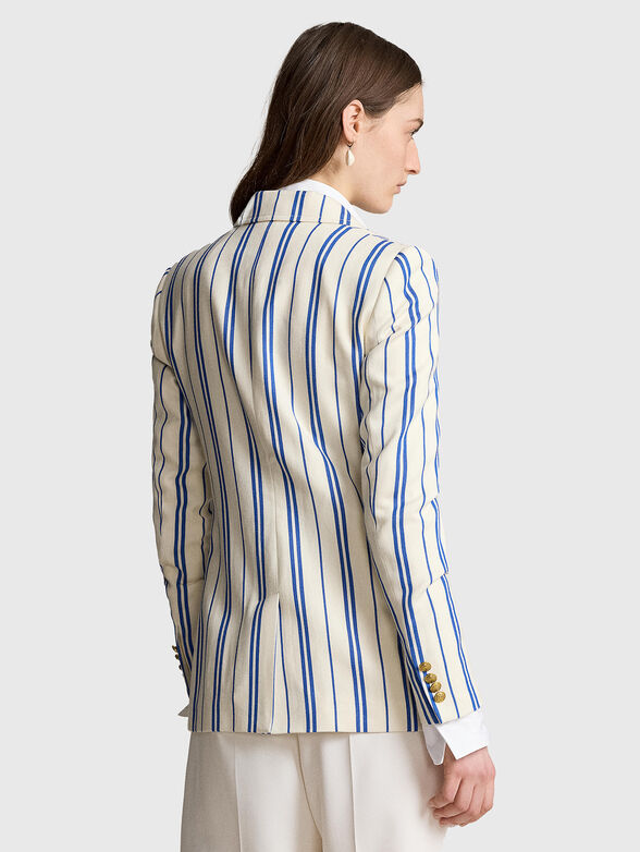 Striped wool and cotton blazer - 3