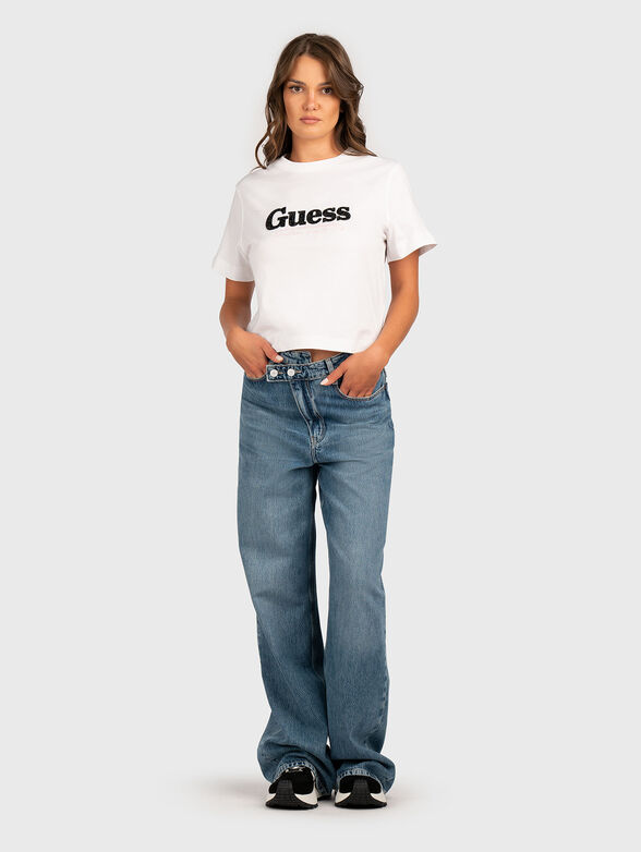 Cotton T-shirt with rhinestones - 2