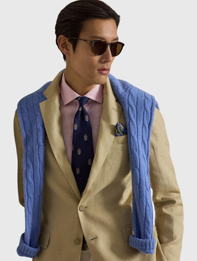 Single-breasted jacket made of a linen blend - 5