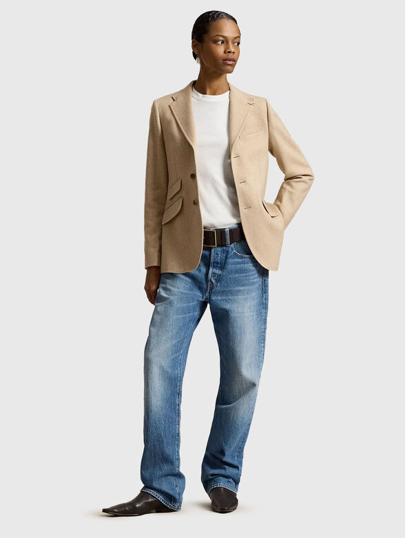 Beige single breasted wool jacket - 2