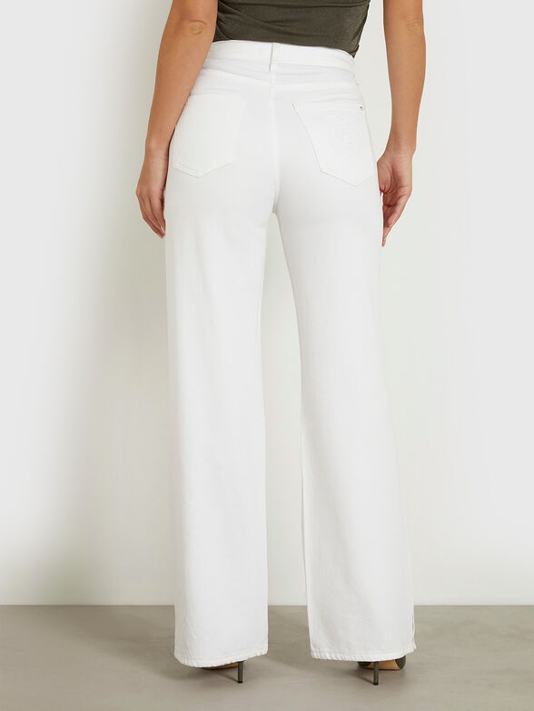 White jeans with accent buttons - 2
