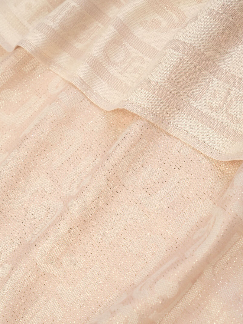 Long viscose blend scarf with monogram - 3