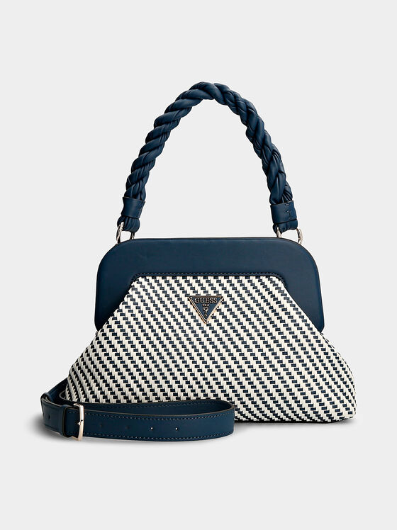 Ръчна чанта HASSIE в синьо и бяло - 1