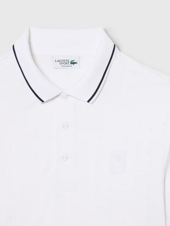 Dark blue polo shirt with V-shaped perforations - 2