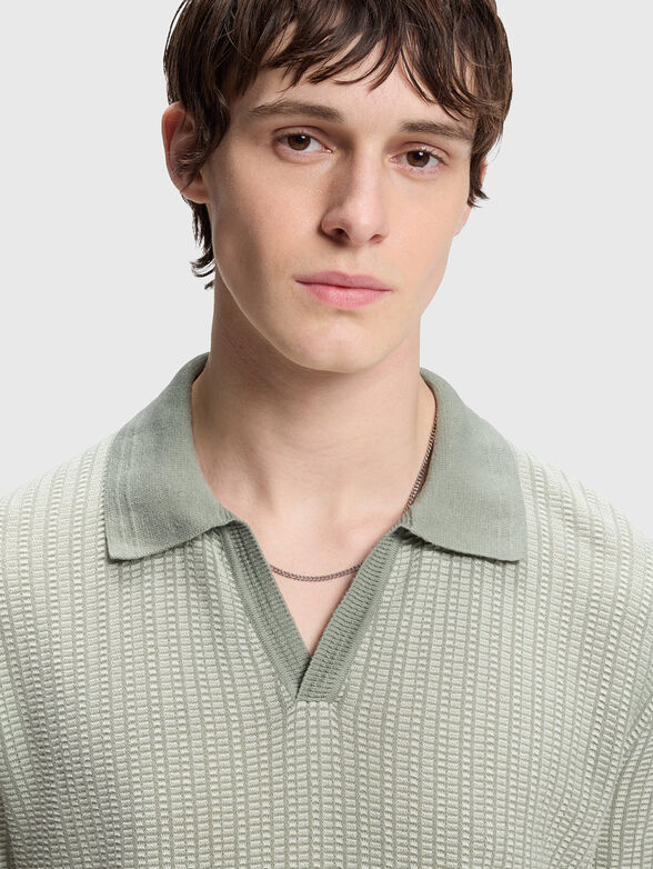 Short-sleeved cotton and linen sweater - 4