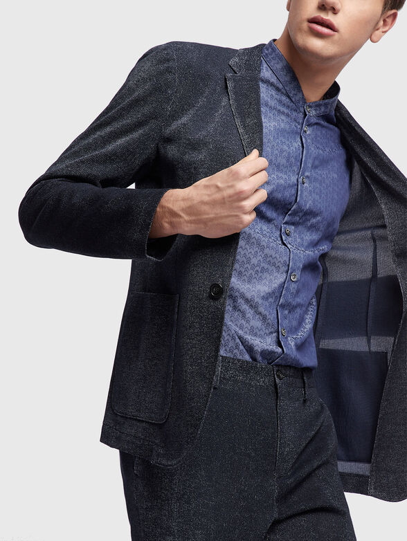 Denim jacket with double breasted blazer - 4