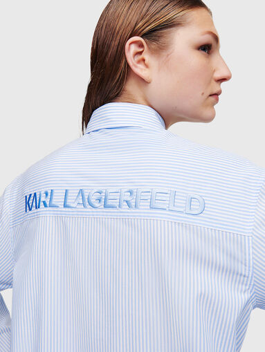 Striped tunic shirt with embroidery - 4