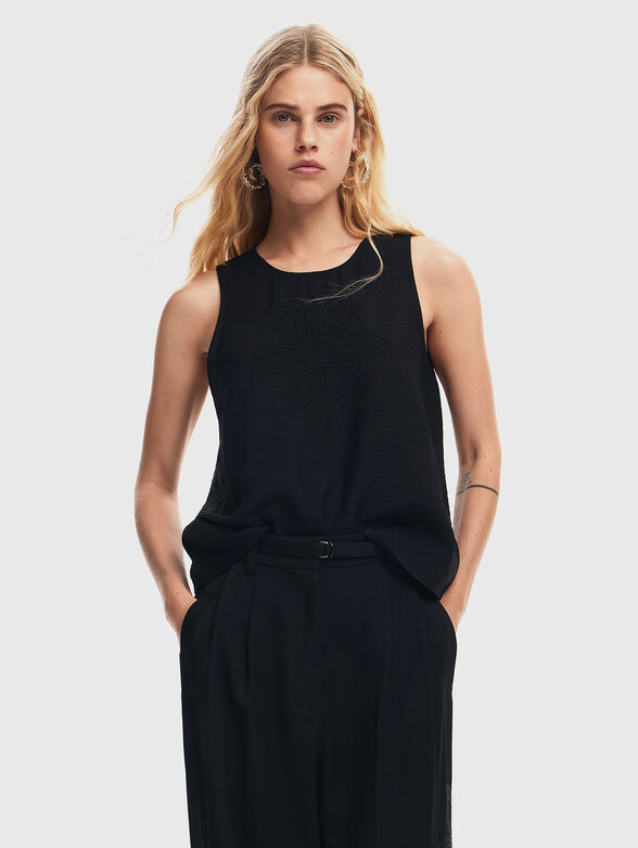 FUKUI top with floral embroidery - 1