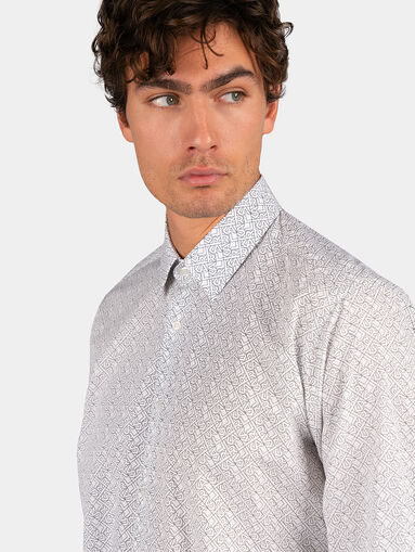 Cotton shirt with logo print - 4