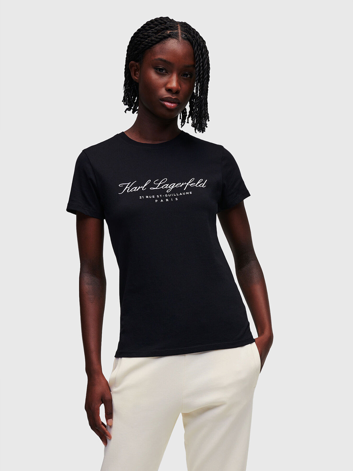 HOTEL KARL T shirt with logo embroidery brand Karl Lagerfeld Globalbrandsstore en