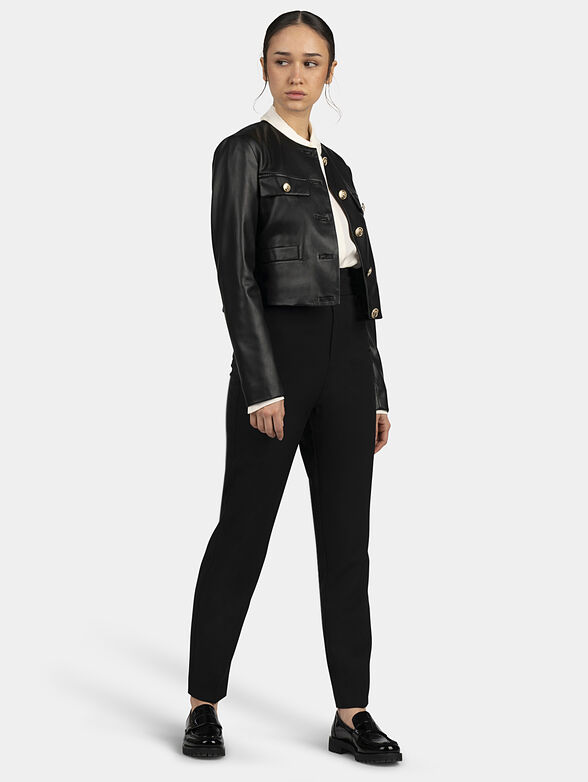 Eco leather jacket with golden buttons - 2